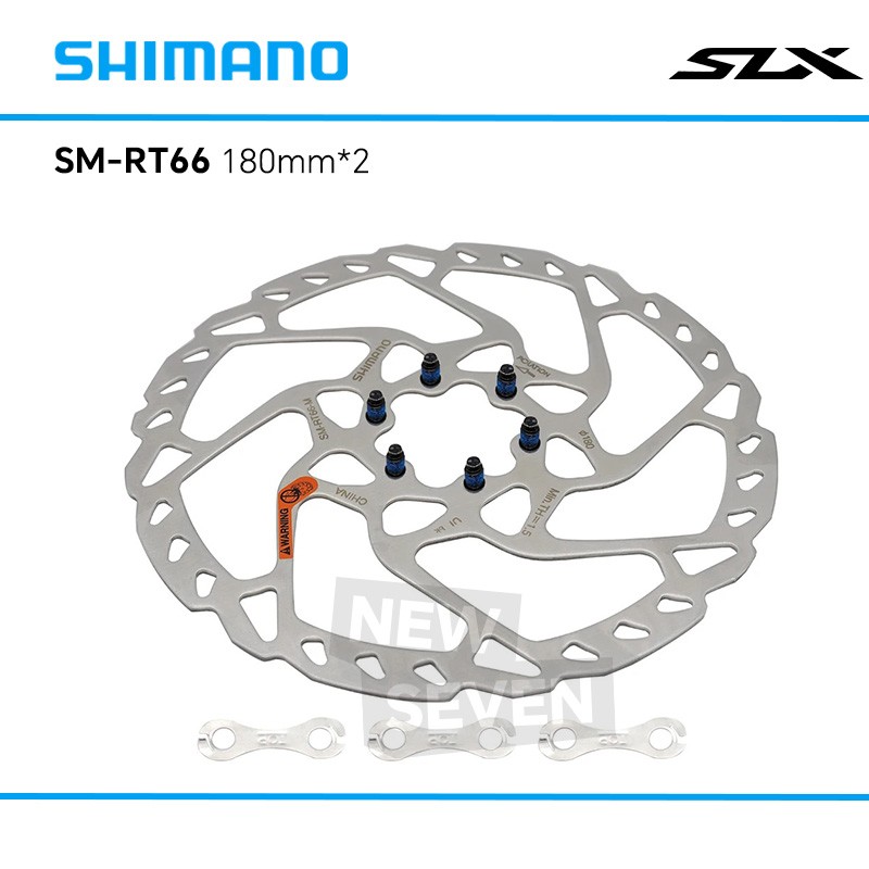 1/2pcs Shimano SM-RT66-M 180mm Disc Brake Rotor SLX 6 Bolts Rotor W/ Spacer-OE