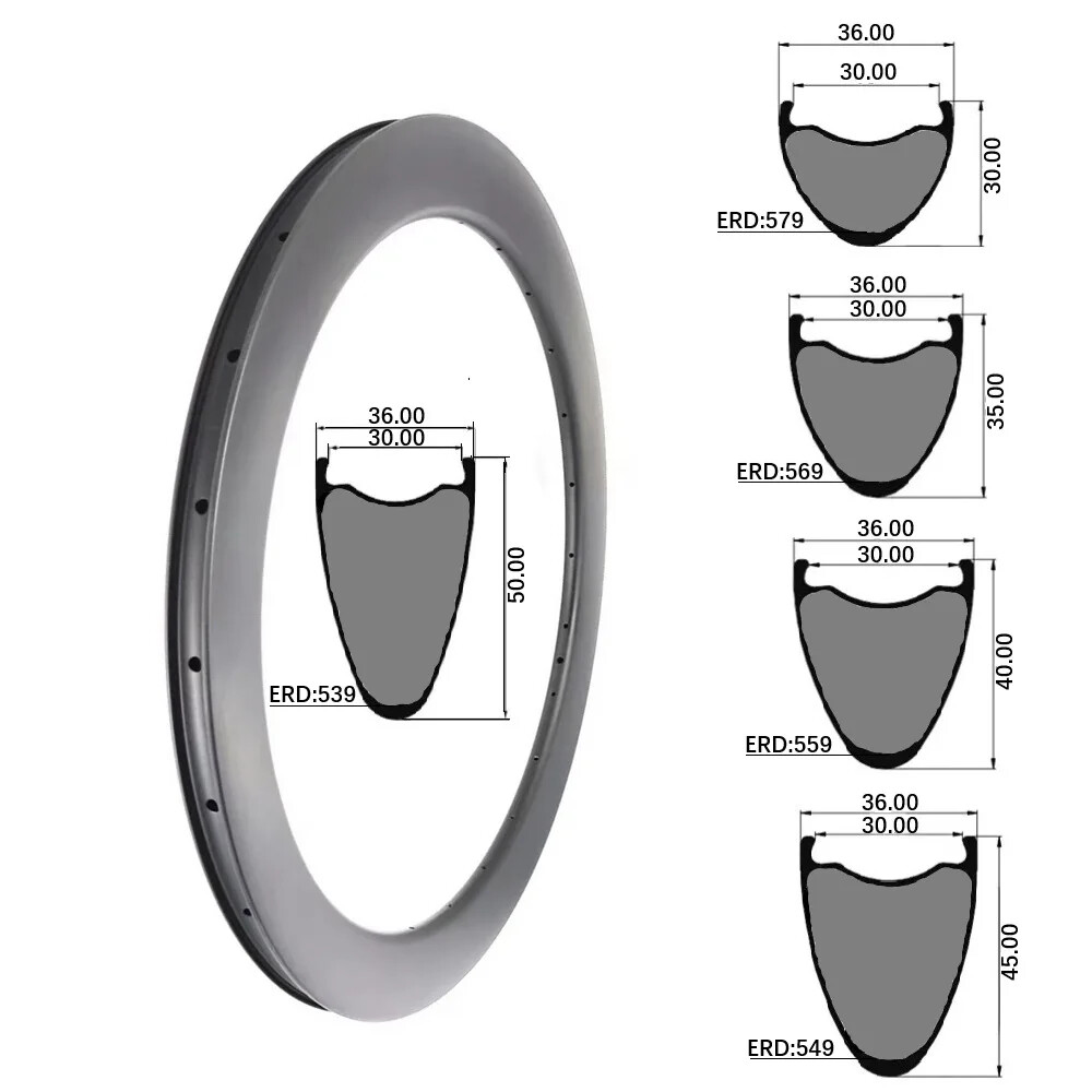 700C Road Gravel Bike Carbon Rim Tubeless Symmetric Superlight Wheels 24 28 36H