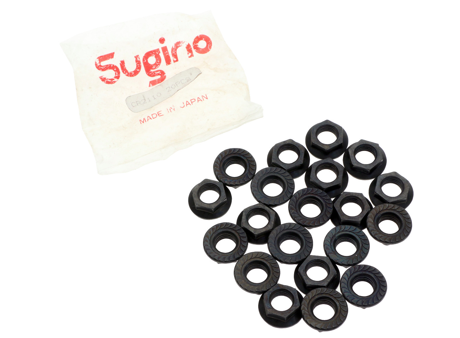 Sugino Bottom Bracket Crank Arm Nuts Quantity 20 in Bag CR2110 Black NEW
