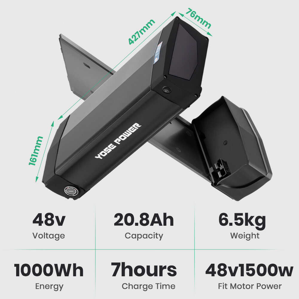 Rear Rack Electric Bike Battery 48V 20Ah Lithium Ebike Battery with Carrier