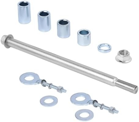 Mini Bike Rear Axle Kit 15mm*225mm(0.59″x8.86″) with Chain Adjusters – for Colem