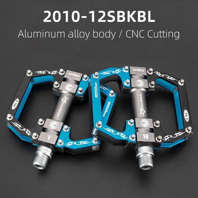 ROCKBROS Bike Platform Pedals Bicycle Flat Pedals Aluminum Alloy Anti-slip 9/16”