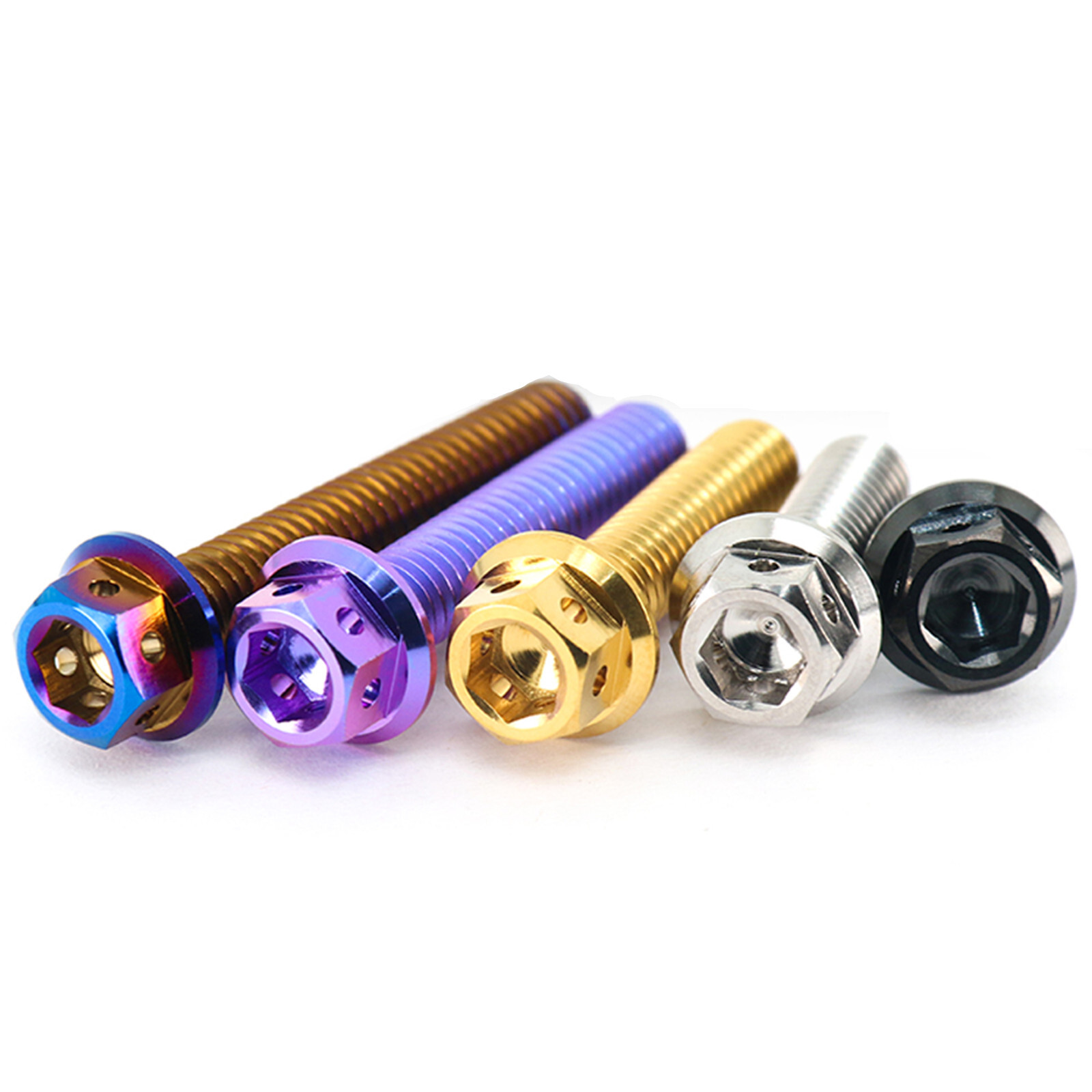Titanium Drilled Hex Head Flange Bolt M6*10/12/15/20/25/30/35/40/45/50/55-70mm