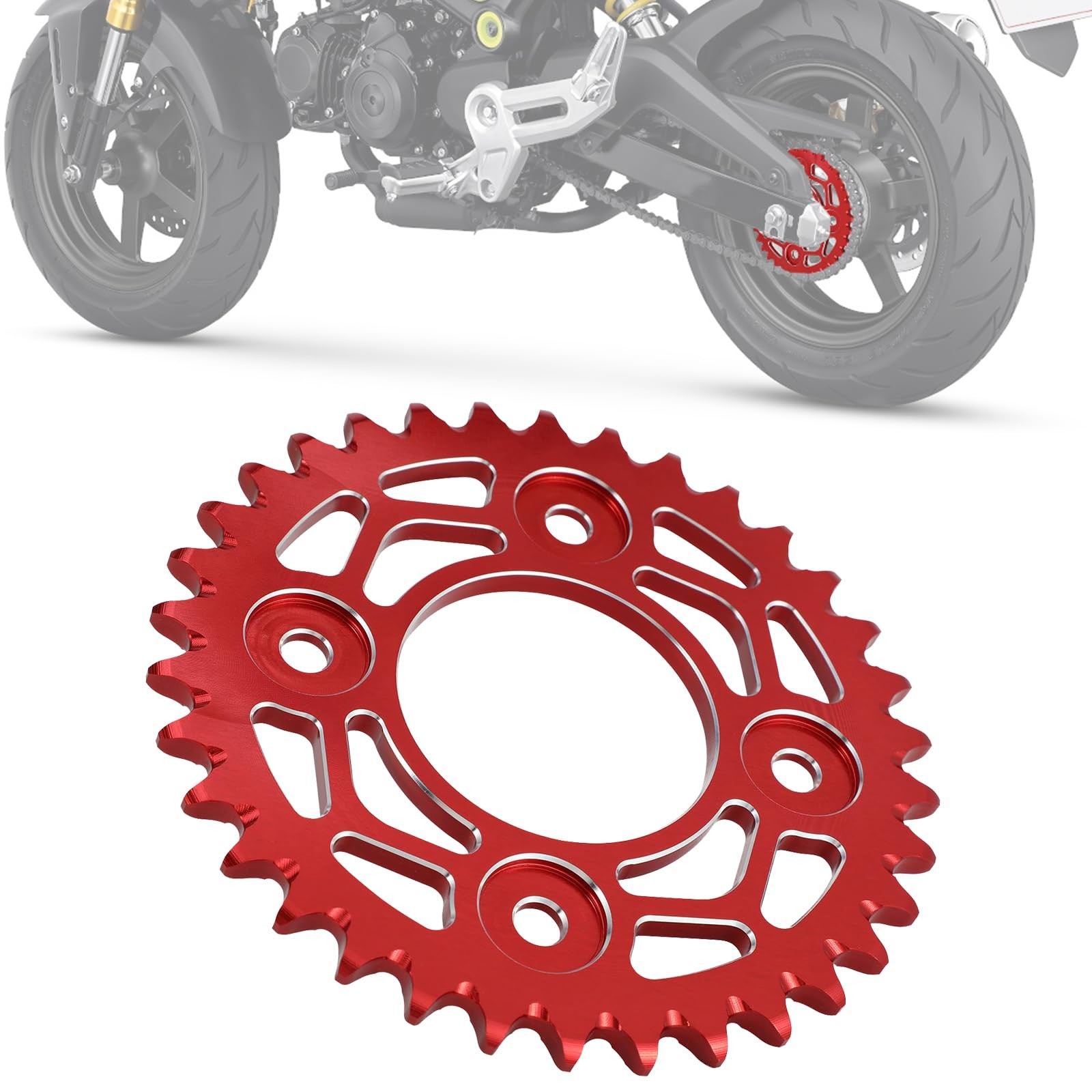 Iuvwisn Motorcycle 34 Tooth Sprocket Rear Chain Sprockets 420 / 34T Cnc For