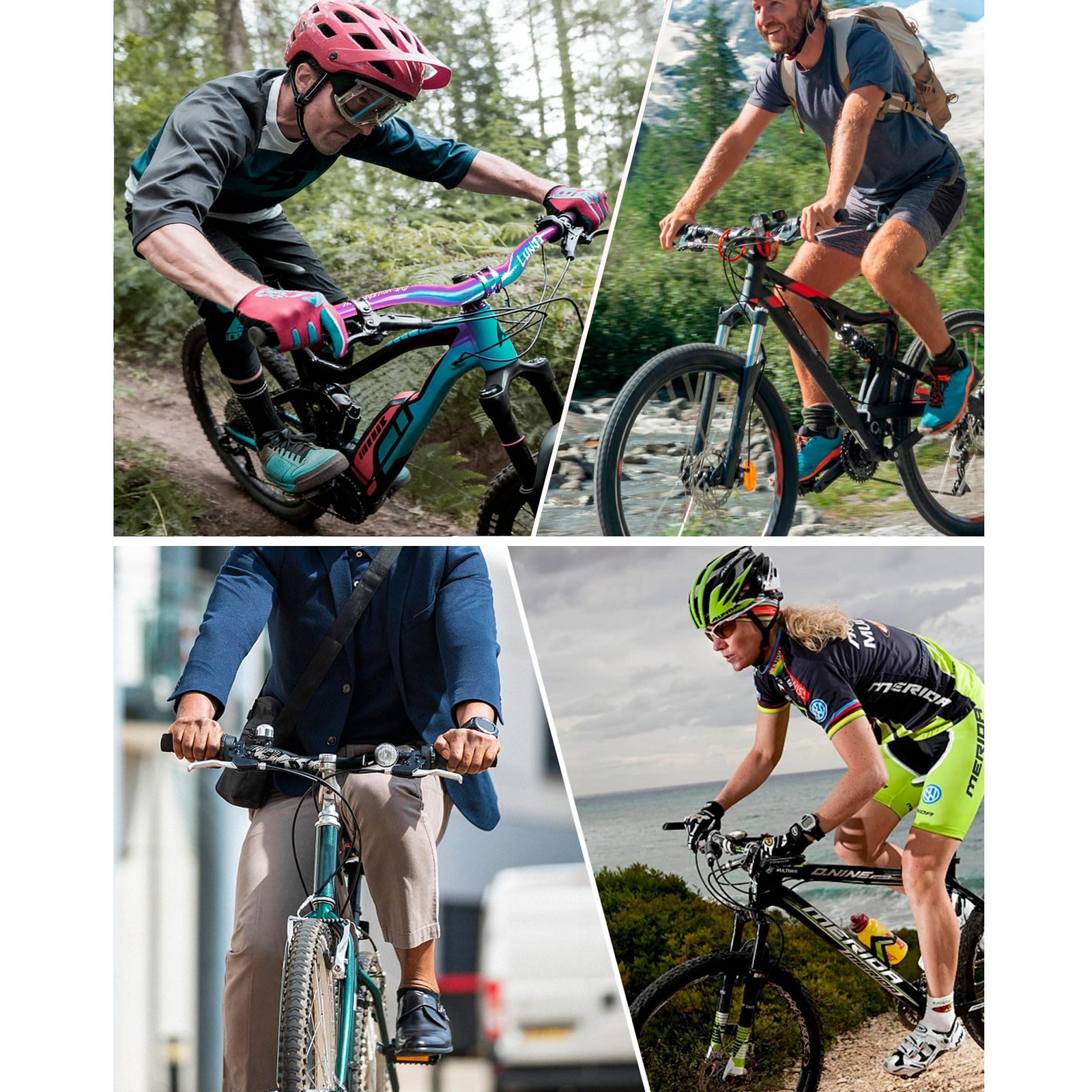LUNJE 31.8mm Mountain Bike Handlebars, 55mm Rise Options, L055-55mm Rise-CF