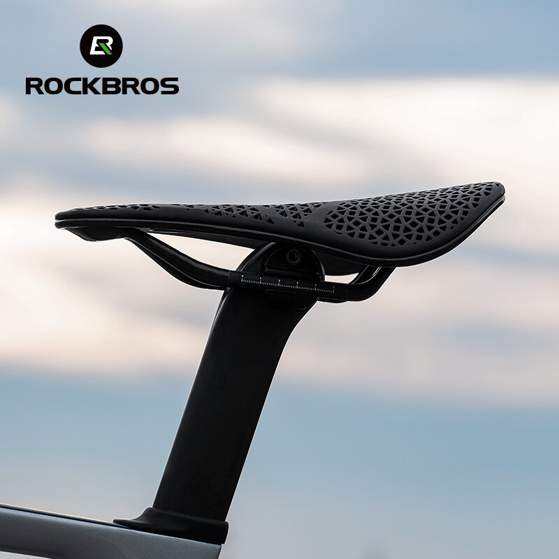 ROCKBROS 3D Printed Bicycle Saddle Ultralight Carbon Fiber Hollow Bike Saddle