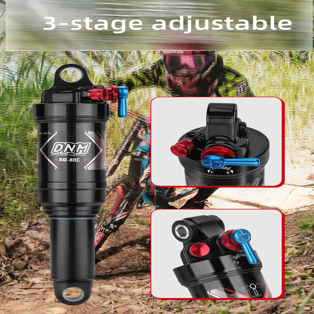 DNM E-Bike Air Shock Suspension MTB Bicycle Rear Shock 165-230mm 3-Step Lock Out