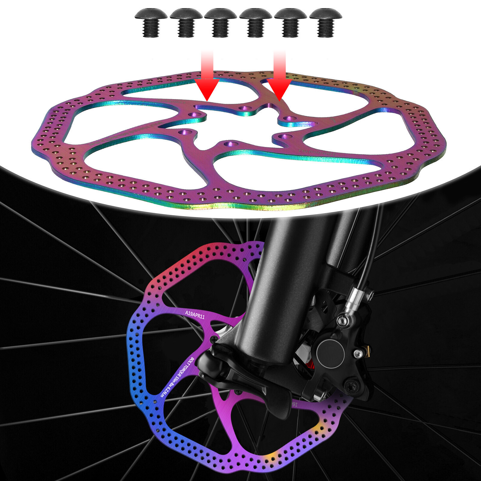 Disc Brake Rotor 160/180/203mm Bicycle Brake Rotors Road MTB Bike Caliper Rotor​
