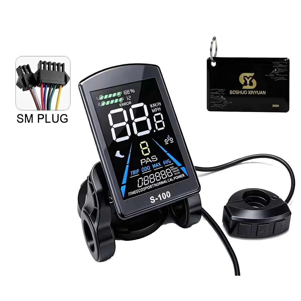 E-Bike LCD Display 24V-72V UART NFC Power Speed Meter Control Panel FS