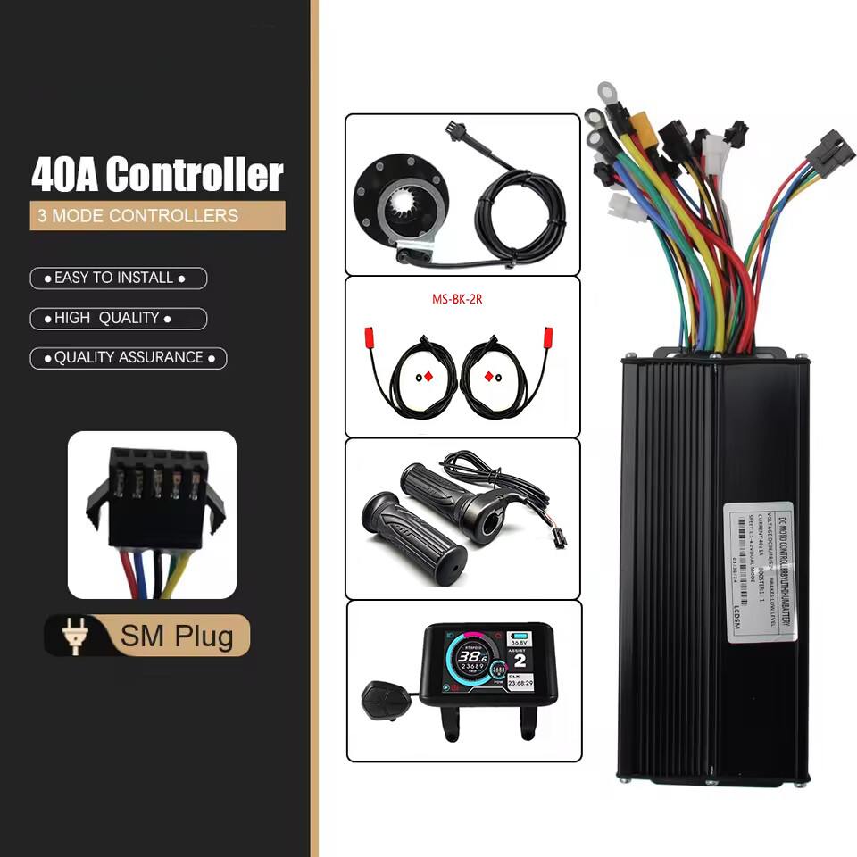 E-bike 40A 3-Mode Sine Wave Controller 36V 48V 1500W 2000W with LCD Display Set