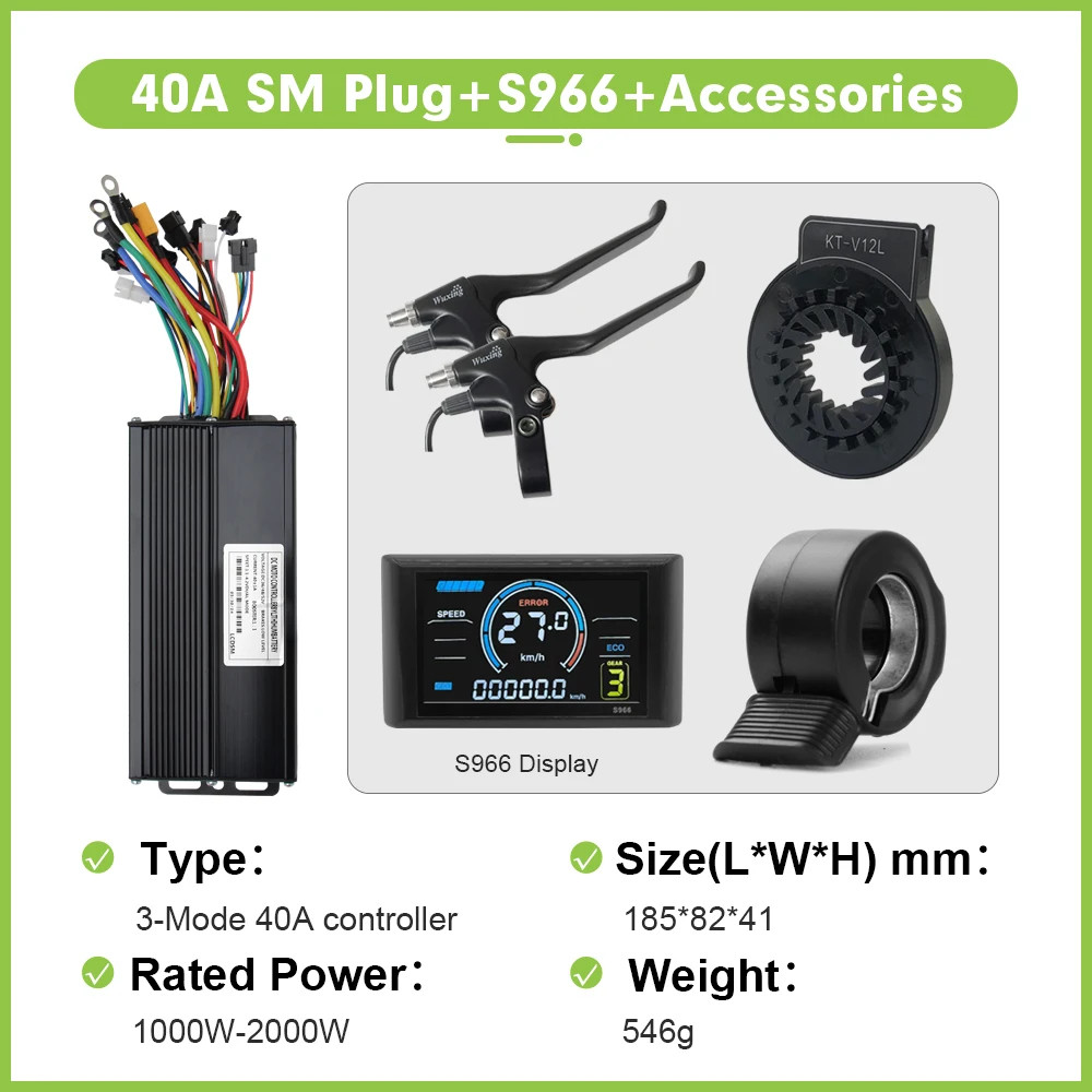 Electric Bike 40A 36V/48V/52V Three Mode SineWave Controller with LCD Display