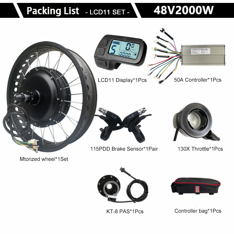48V 2000W Fat Electric Snow Bike 20 24 26inch *4.0 Brushless Hub Motor Wheel