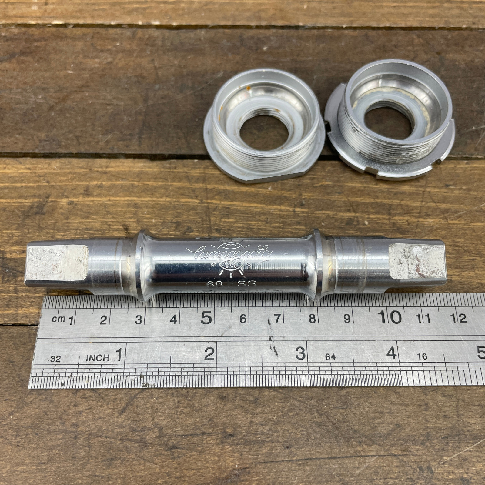Vintage Campagnolo Record Bottom Bracket 68-SS CPSC English 110 68 Rifled A3