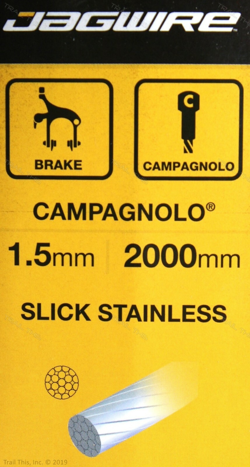 10 x Jagwire Slick Stainless Steel Brake Cables 1.5mm x 2000mm for Campagnolo