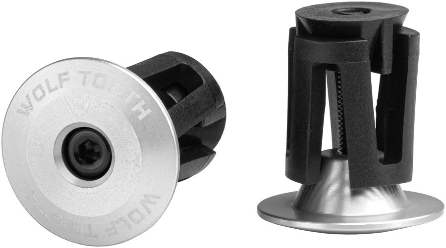 Wolf Tooth Alloy Bar End Plugs – Raw Silver
