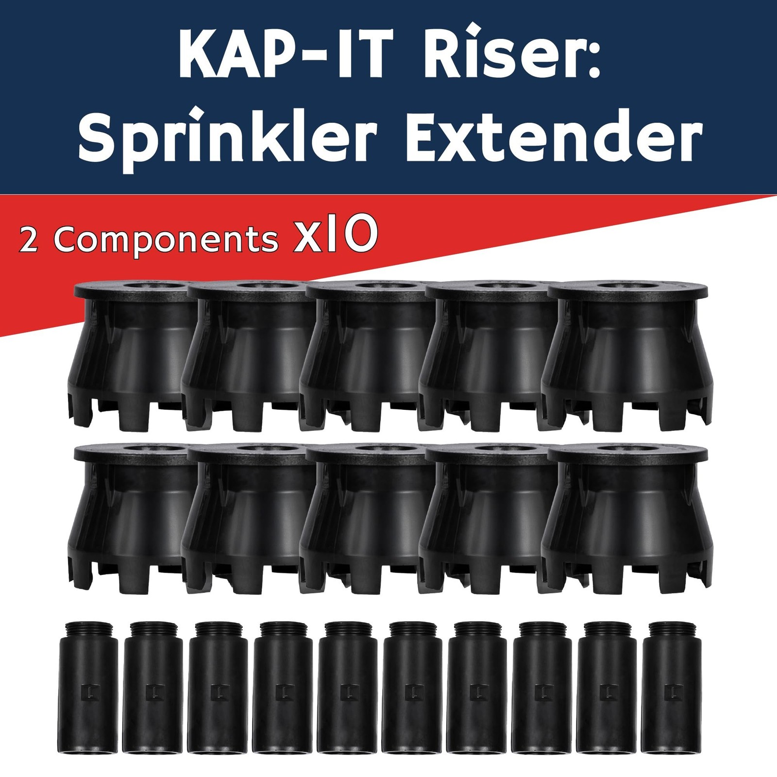 Kap-It Pop-Up Sprinkler Riser Extension – 1.5 Inch Height, No-Dig, Stackable …