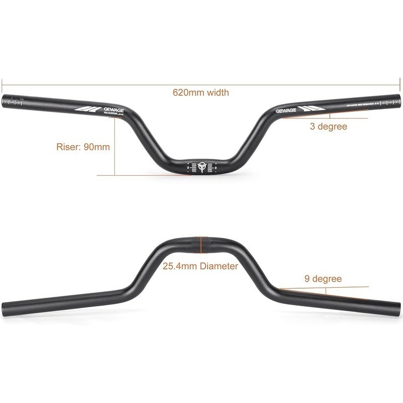Modern Aluminum Mountain Bike Handlebars 620mm Wide Ergonomic Durable Design New