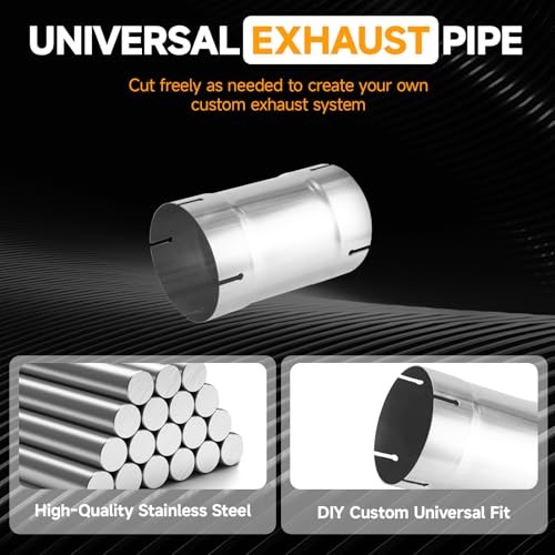 Straight Exhaust Pipe 5″ OD, Stainless Steel 8″ Long Mandrel 5.0″ 8 INCH