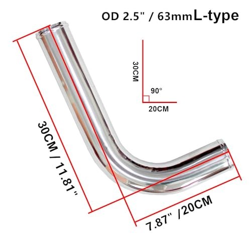 2.5″ (63mm) OD L-Bend 90 Degree Aluminum Elbow Piping OD 2.5″-63mm 90D-L-bend