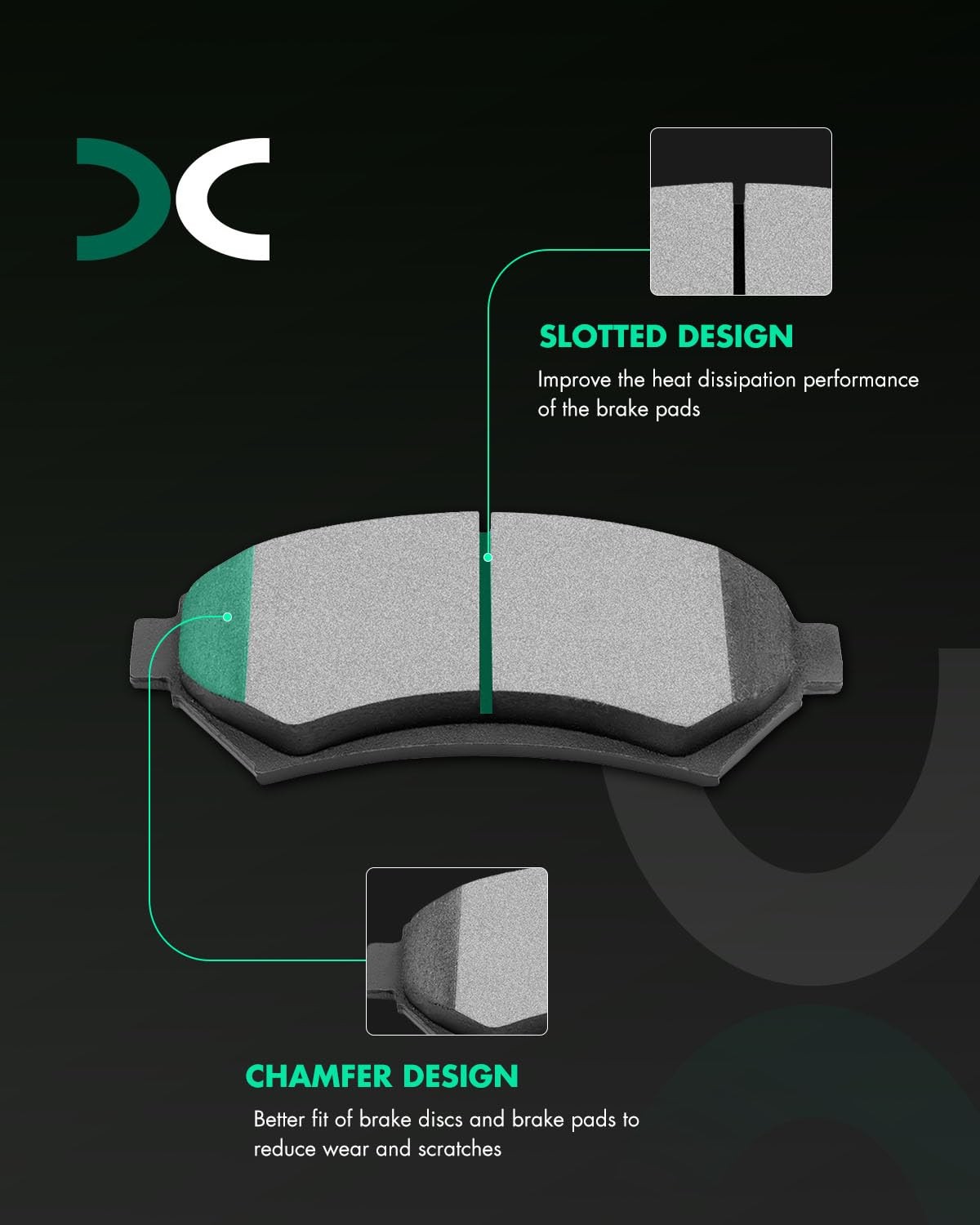 SCITOO Ceramic Brake Pads Front D699 4PCS