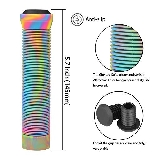 Scooter Grips – Mixed Color MTB & BMX Handlebar Grips | 145mm Soft Rainbow