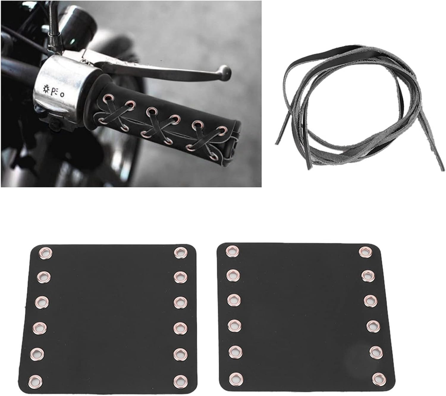 Motorcycle Leather Handlebar Hand Grip Covers, Strong and, Comfortable Touch, Fi