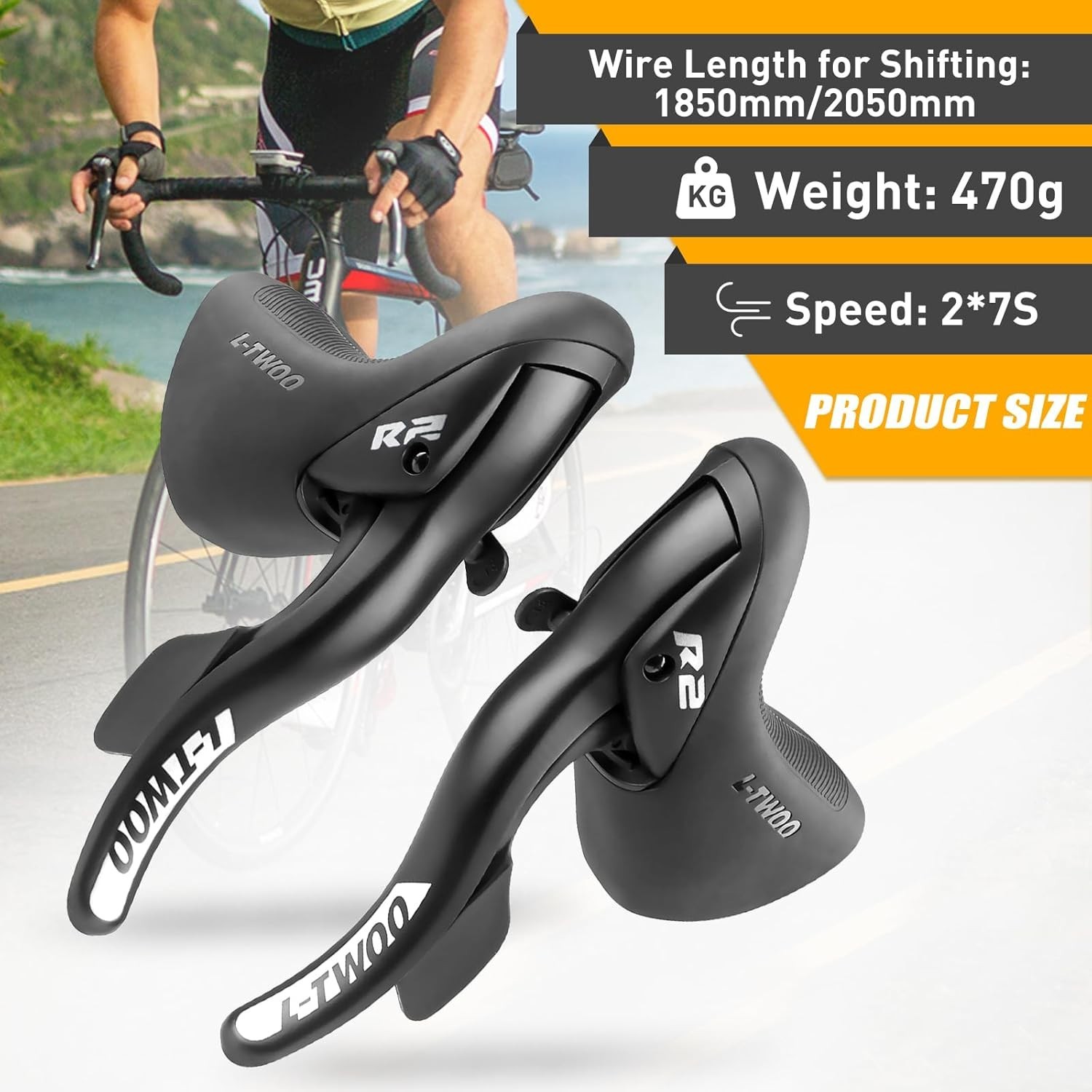 WEEROCK L-TWOO Road Bike Shifter Brake Lever 2×7/8/9/10 Speed Shimano Compat