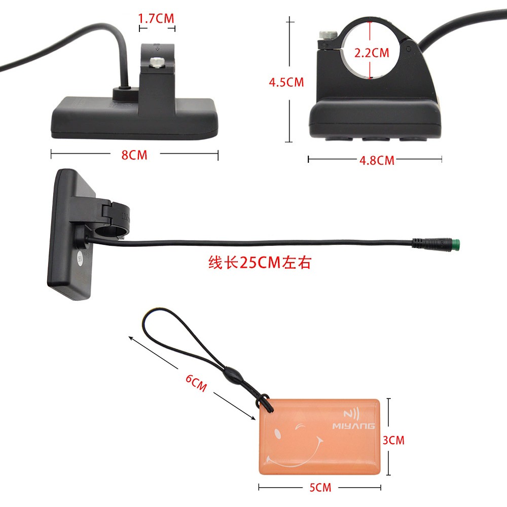 E-Bike 24V 36V 48V 60V S866 LCD Display Screen Control Panel with NFC Function