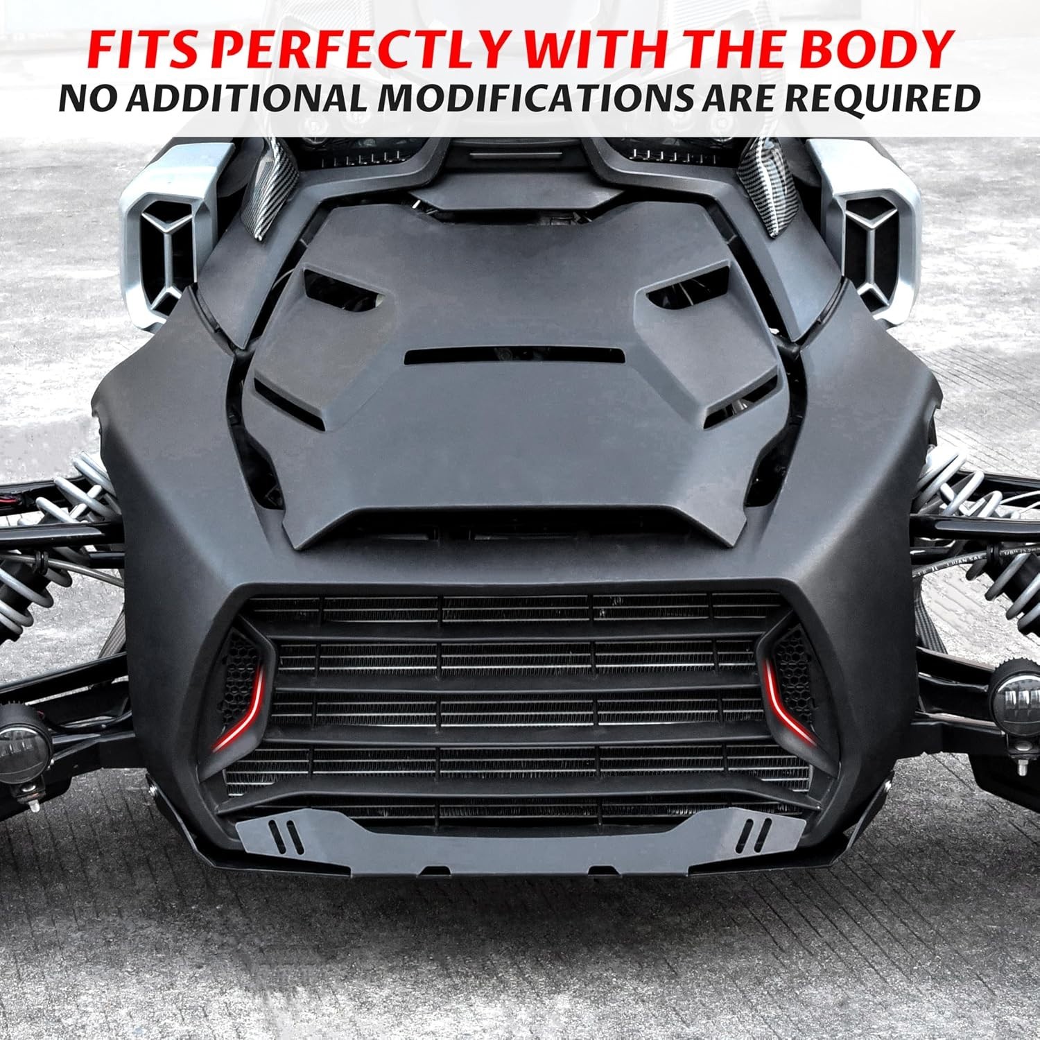 Full-Grille Protection Inserts for All Can-Am Ryker Models – Black ABS Design