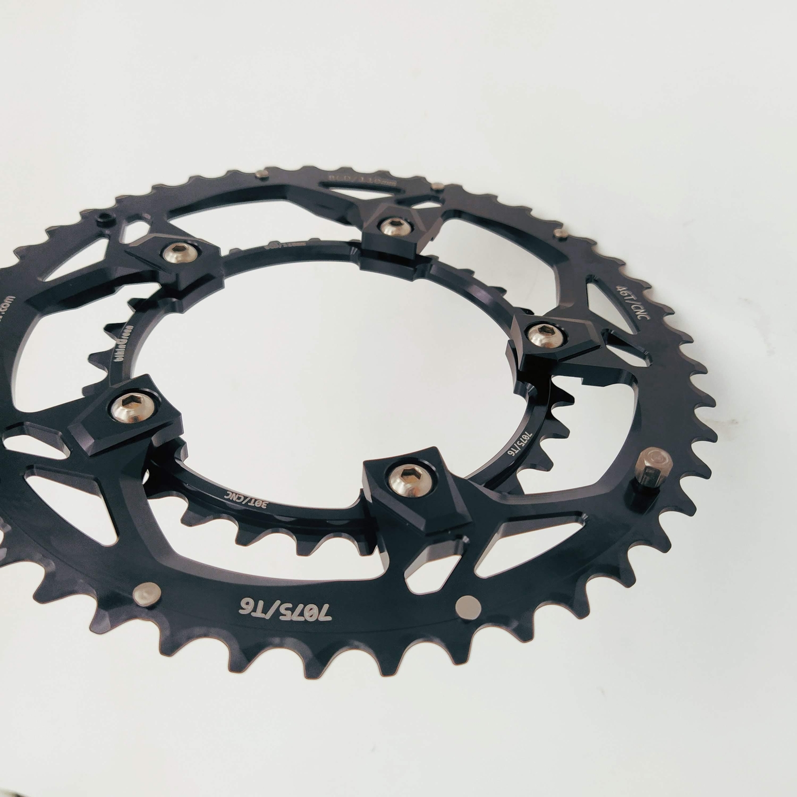 bikinGreen CNC Chainring 46/30 T BCD110 Fit Non Hidden or Hidden 5 Bolts Cranks