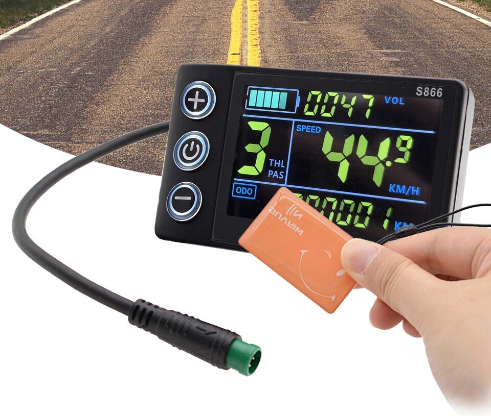 NEW S866 E-Bike LCD Display Meter 24V 36V 48V 60V Control Panel w/ NFC Function