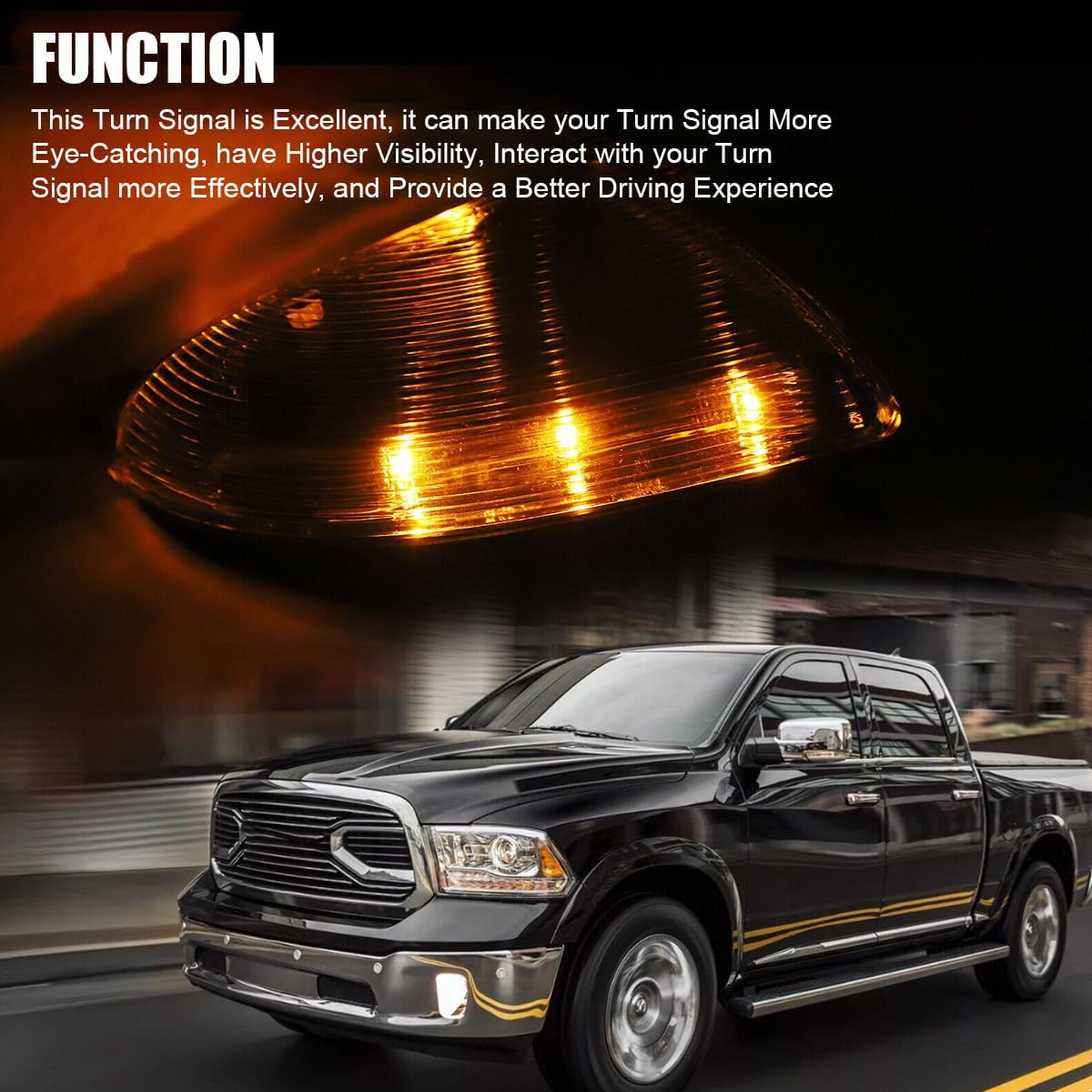 Front Mirror Turn Signal Puddle Light for Dodge Ram 1500 2009-2018,Side Marker L