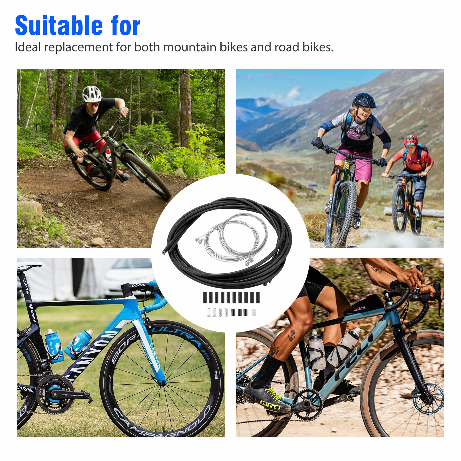 Bike Bicycle Complete Front & Rear Wire Gear Brake Cable Set for Mountain Bikes