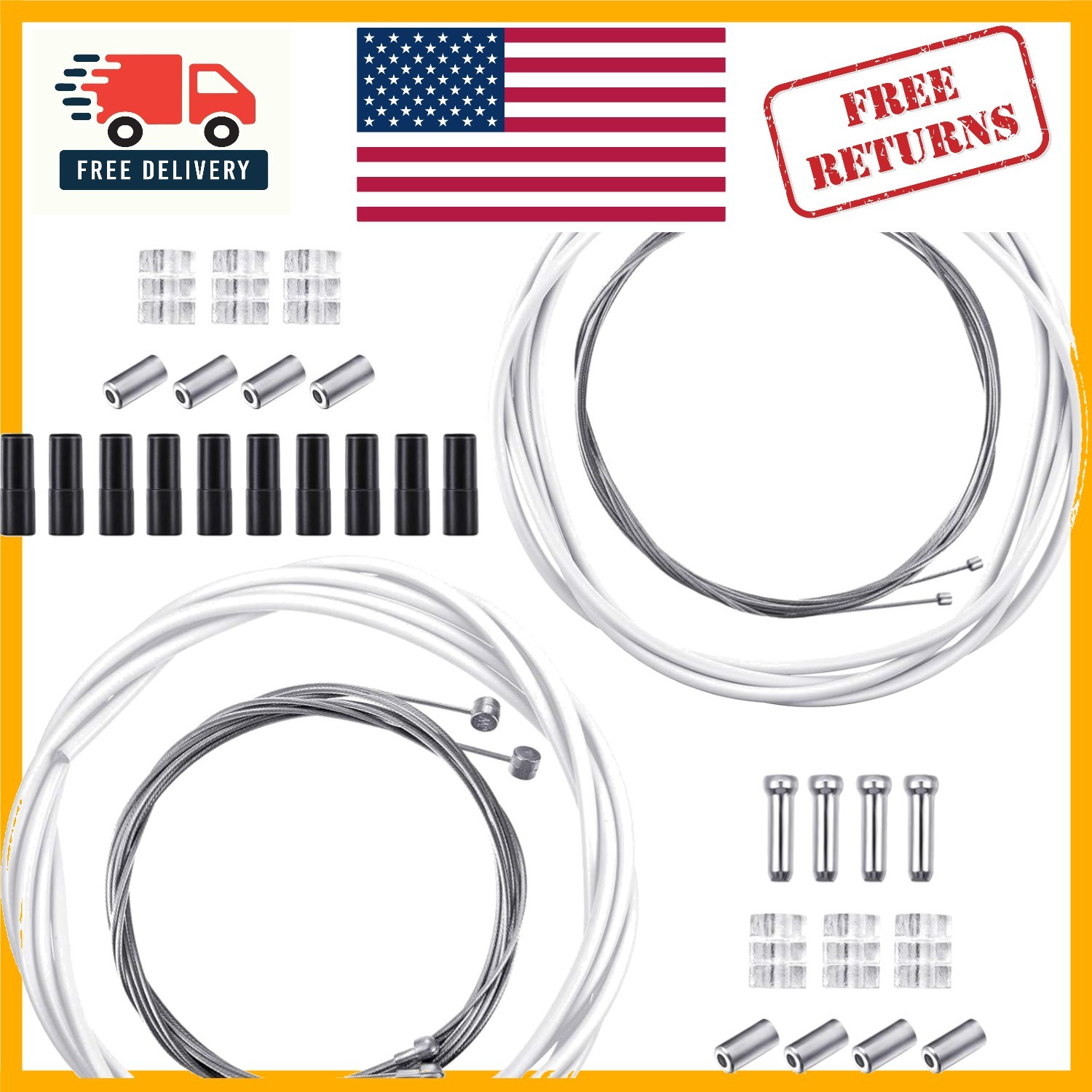 All-in-One Bike Brake Cable Set – 2.5m Cable Housing for Mountain & Road Bikes