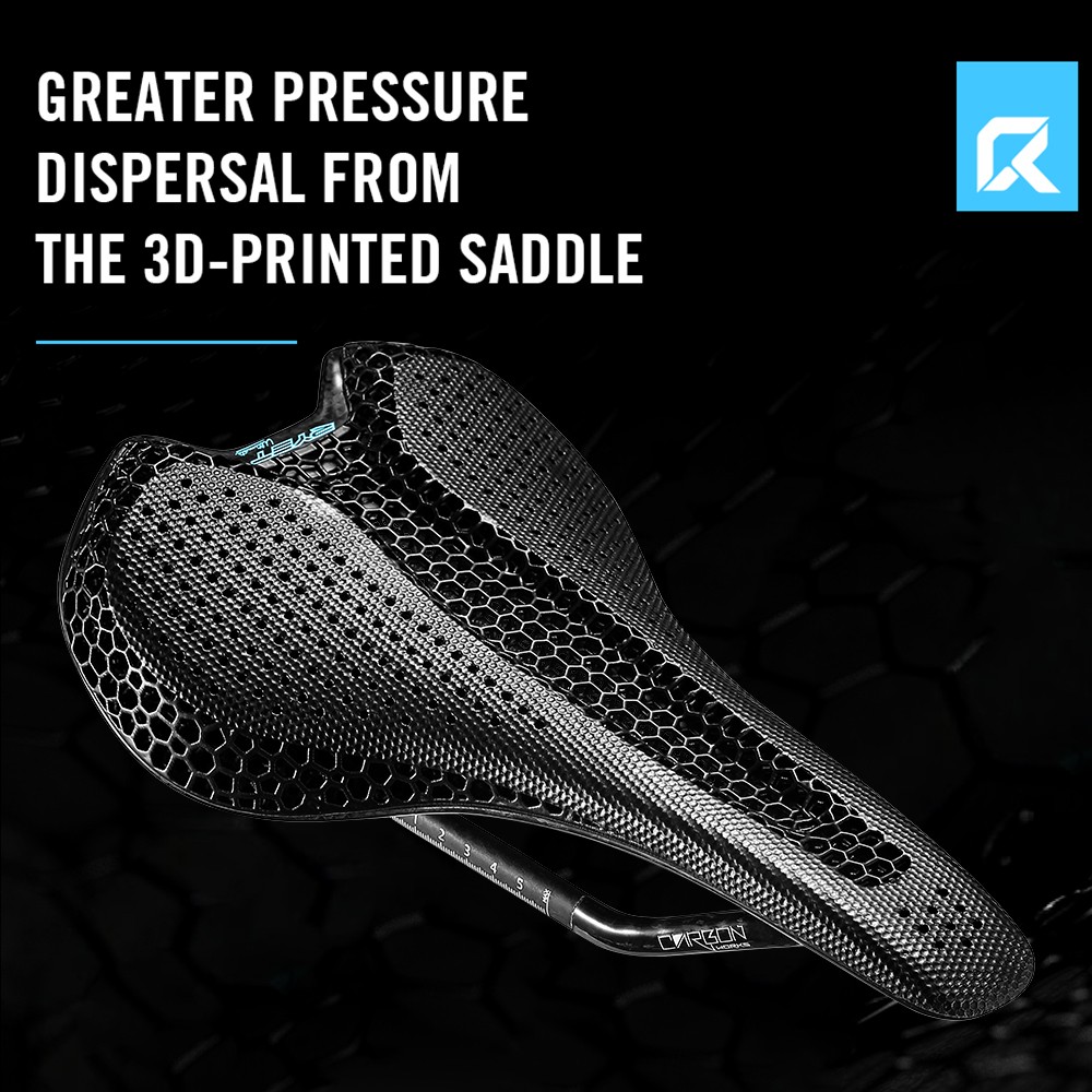 3D Printed Bike Road MTB Saddle Ultralight Full Carbon Fiber Rails Hollow Relief