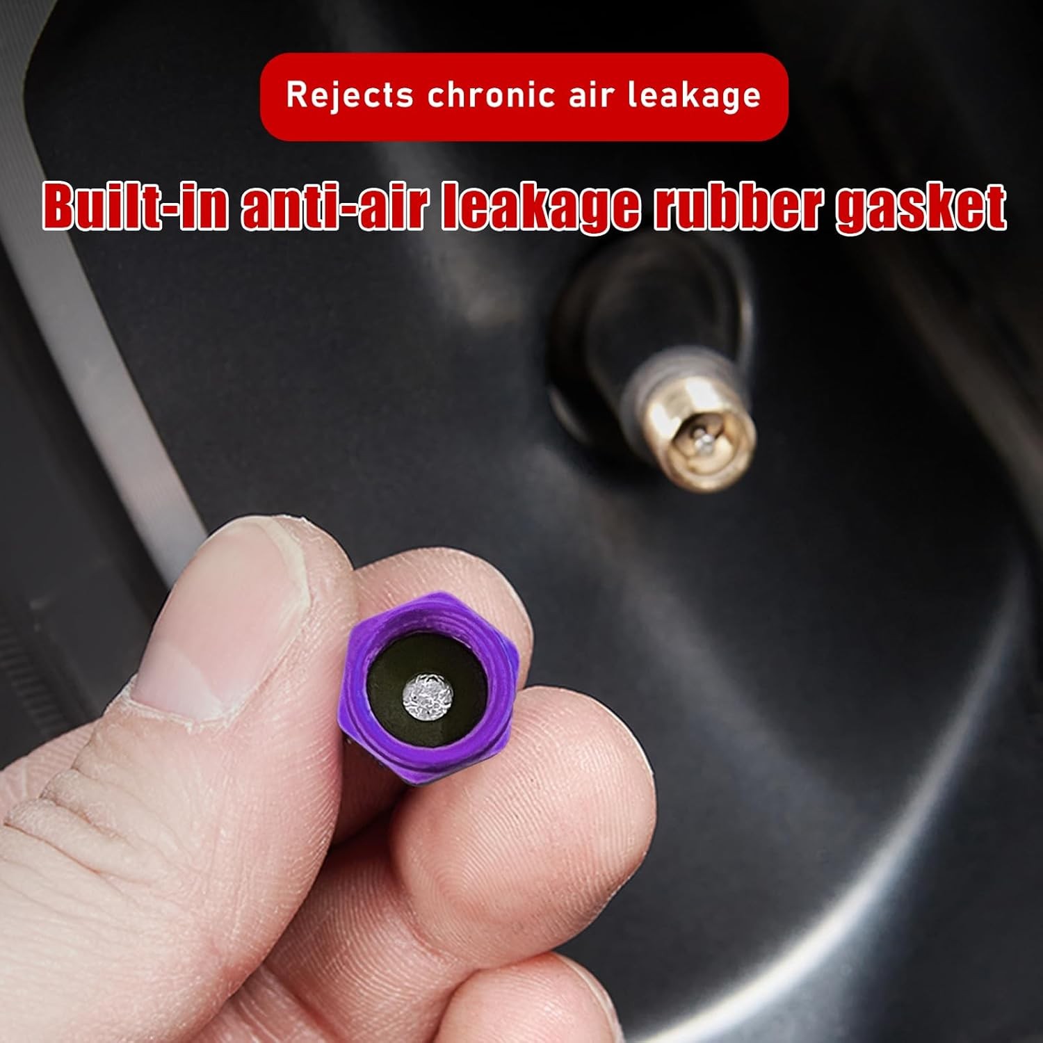 8 PCS Car Tire Valve Stem Caps, Aluminum Alloy Wheel Valve Covers wit…(Purple)