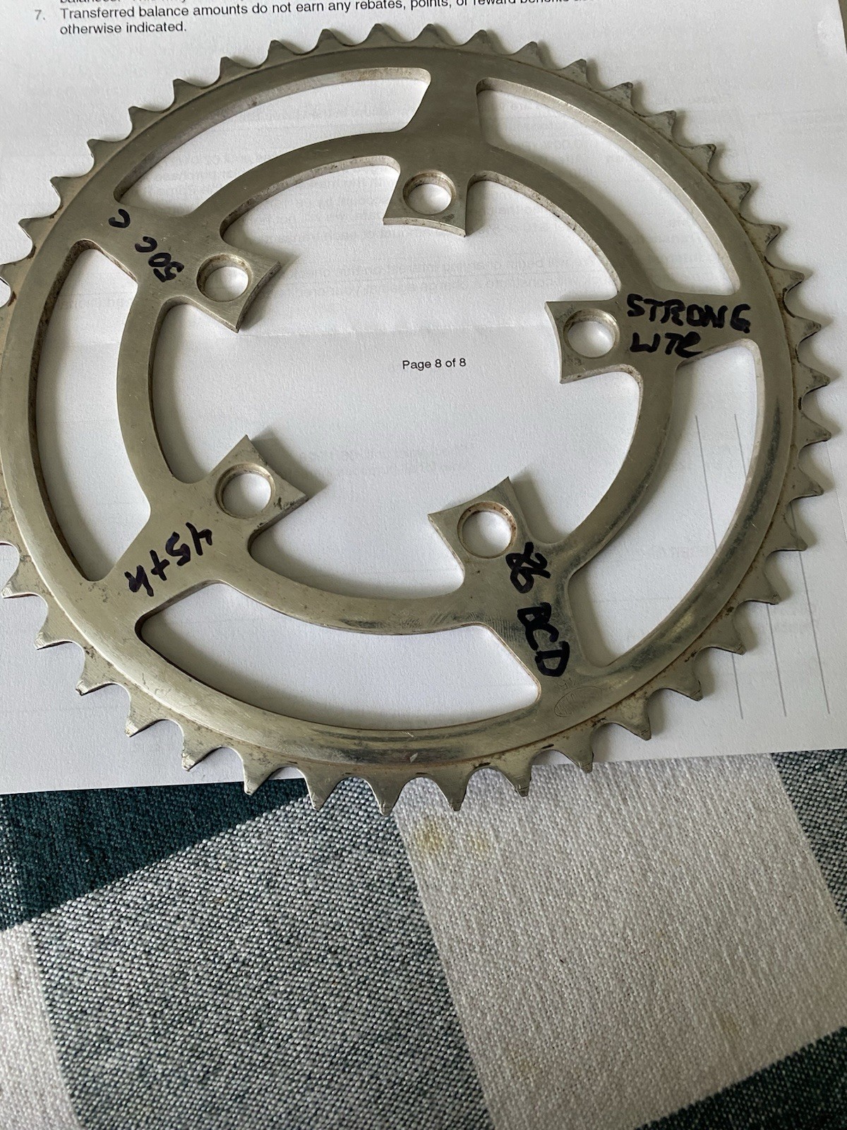 86mm BCD ALUMINUM chainring Sizes 45 TOOTH 45C