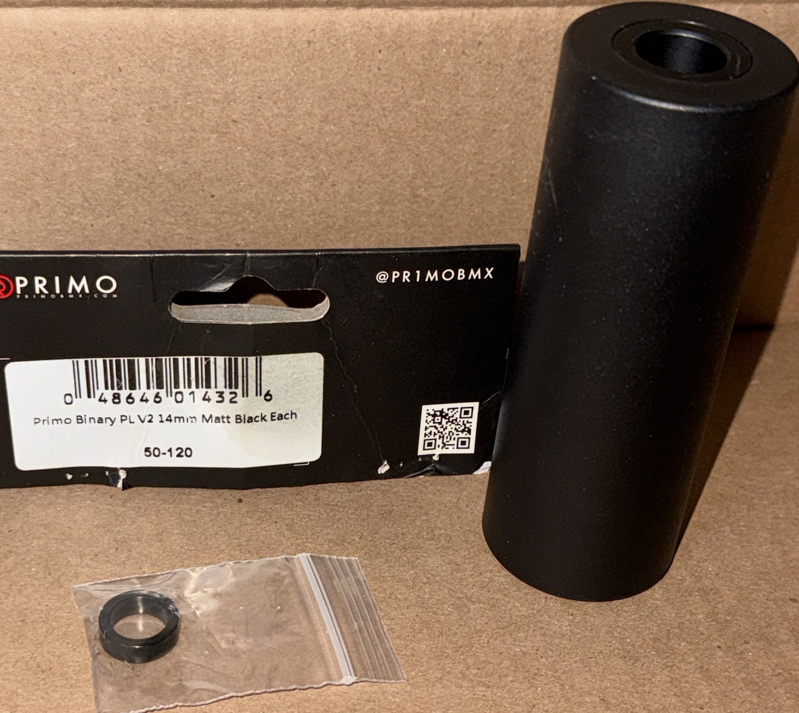 Primo PRIMOBMX Binary PL V2 Peg 14 mm Plastic / Alloy Core Matt Black 1 Peg