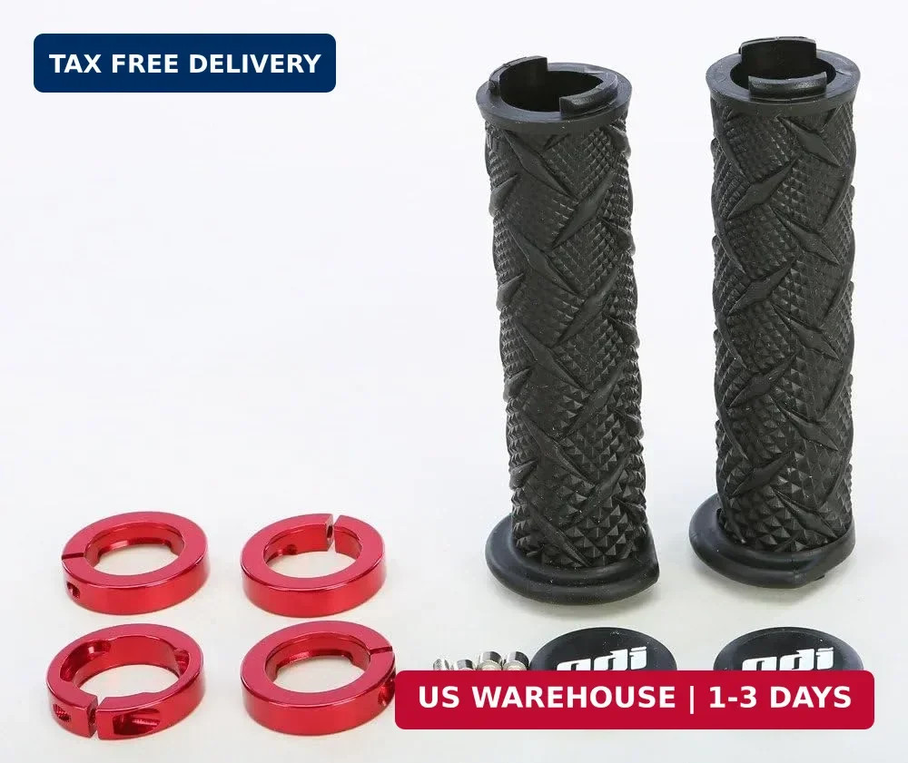 ODI X-Treme Lock-On ATV Hand Grips – Black/Red Clamps/One Size