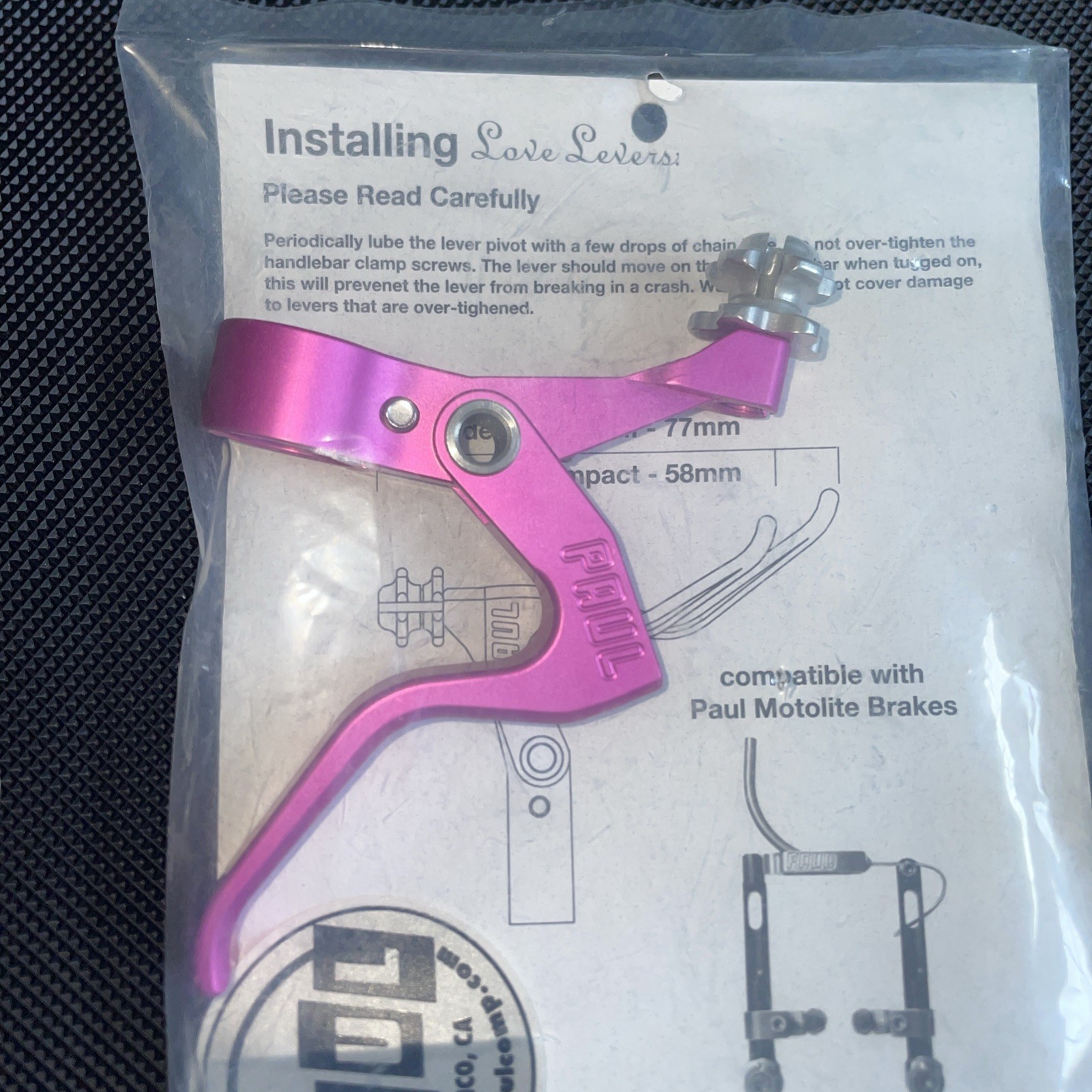 Paul Love Lever Long Pull Brake Lever Compact BMX Brake RIGHT