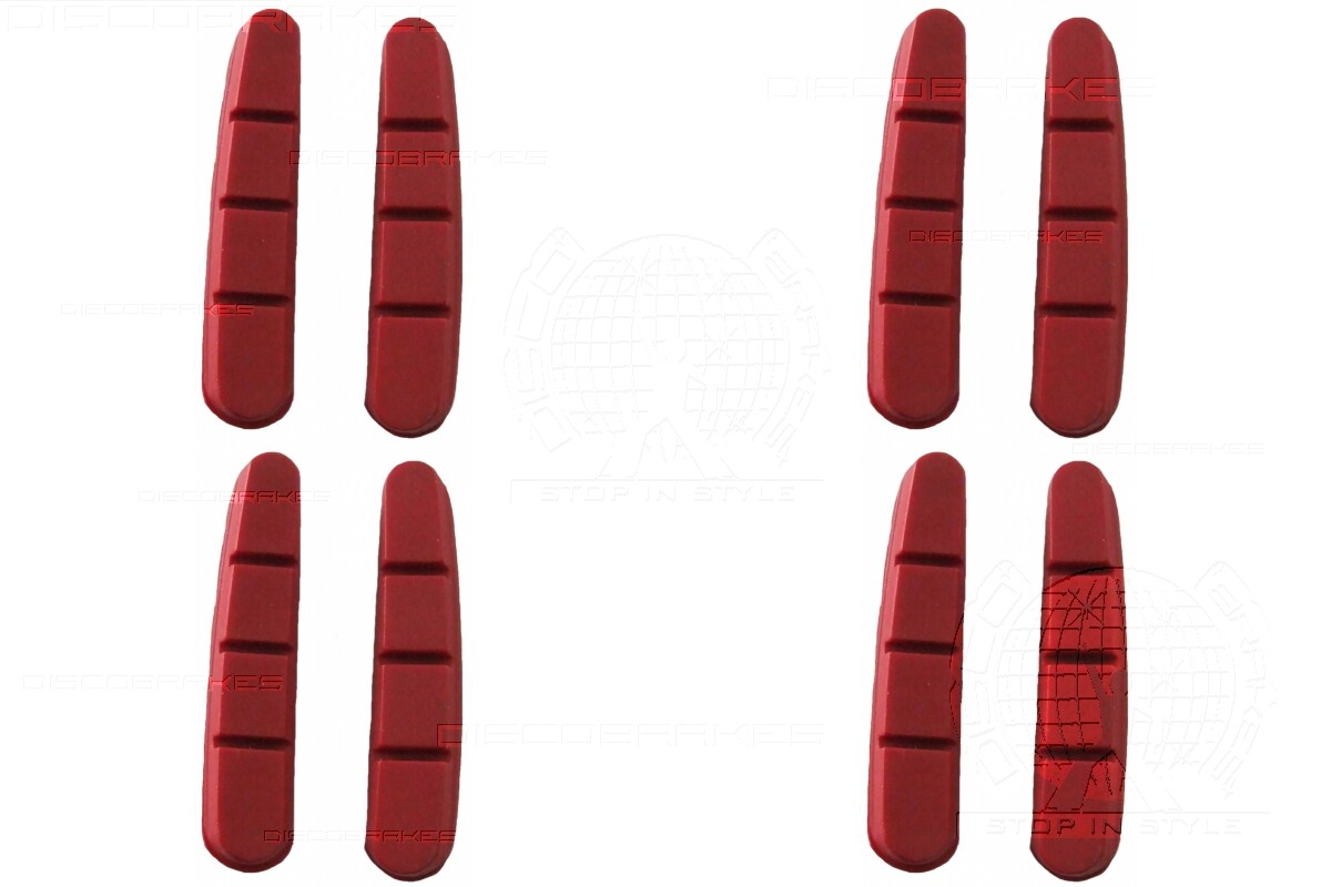 4 Pairs Red Insert Road Brake Pads for Shimano Dura-Ace Ultegra 105, DiscoB Race