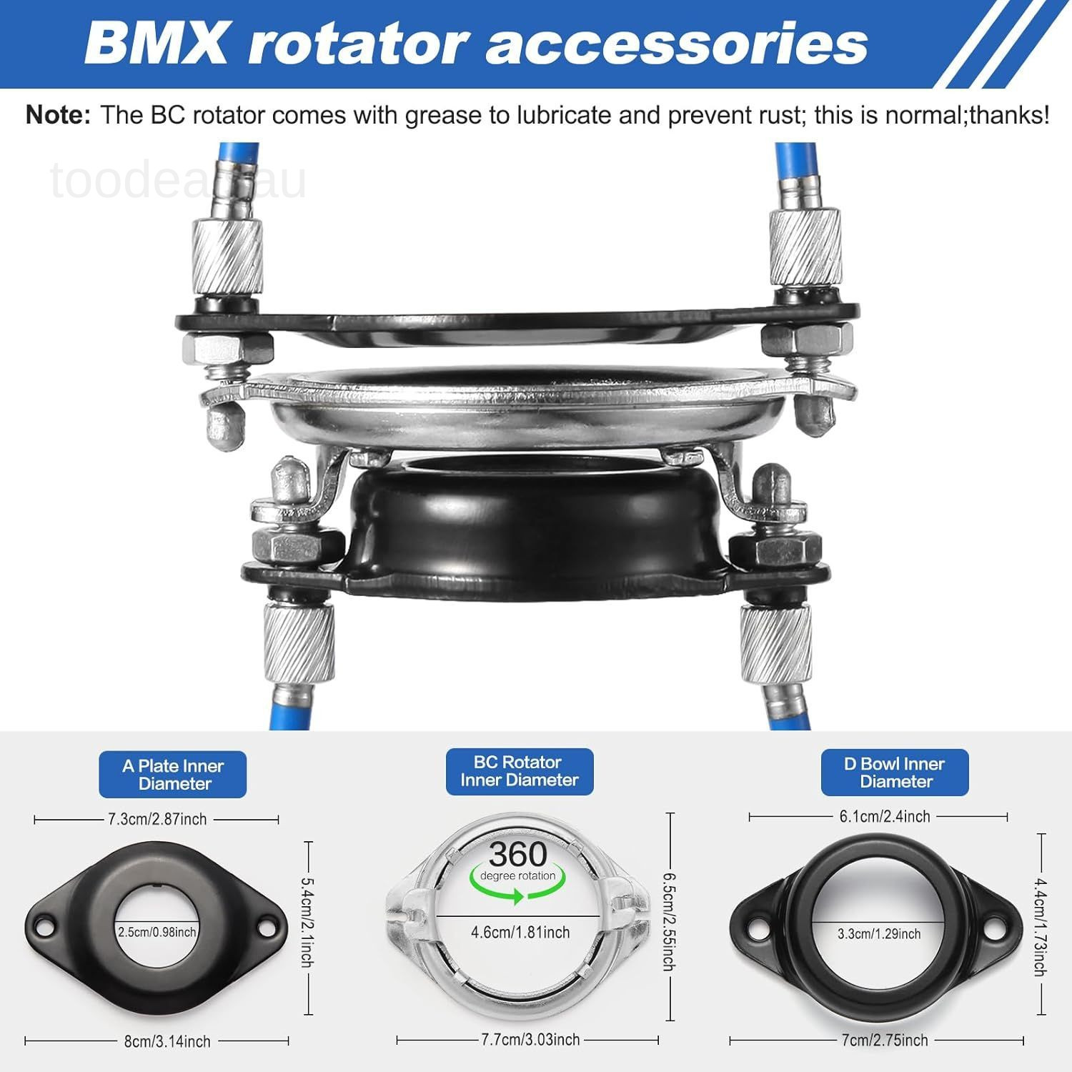 BMX Bike Gyro Brake Cables Kit – 1 Set Front + As shown in the figure, blue