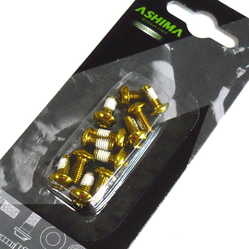 gobike88 ASHIMA Disc Rotor Screws / Bolts, M5x10mm, Gold, S26, 140/160/180/203mm