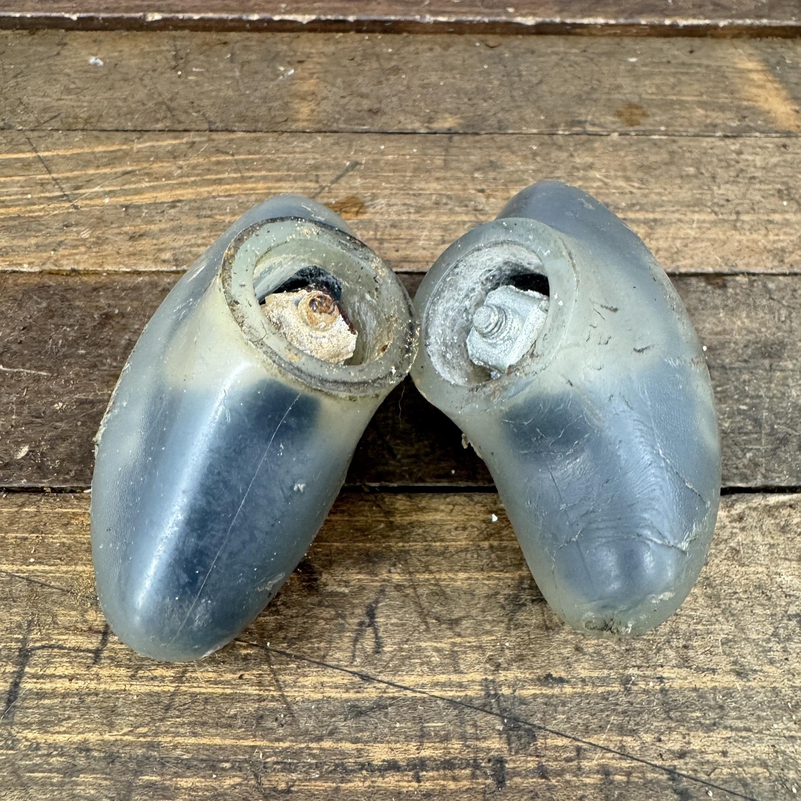 Vintage CatEye Gray Handlebar Bar Ends Plastic Pair 90s Bike MTB Road