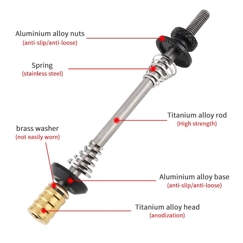 Titanium Quick Release Skewers 74 85 100 130 135mm MTB Road Bike QR Axle