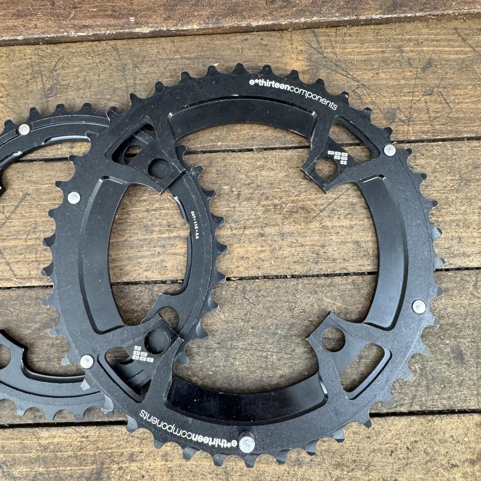 E*thirteen Components Chainring Set 42/34/24T 4-Arm 104 BCD Black MTB Bike