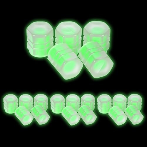 Glow in The Dark Tire Valve Caps, 20 Pcs Upgraded Version Fluorescent Car Tire