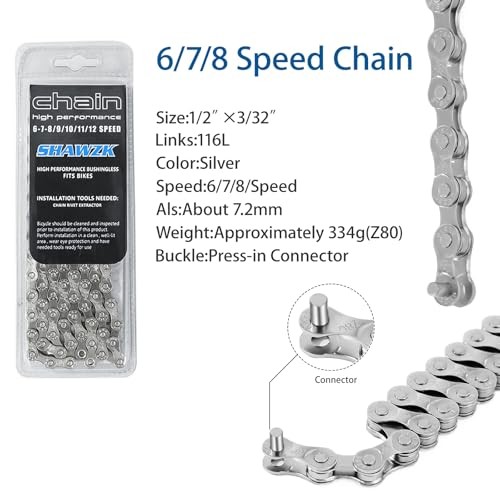 2 Set-6/7/8 Speed Bike Chain,Suitable for Road Bicycles,Mountain 2Set-6/7/8S
