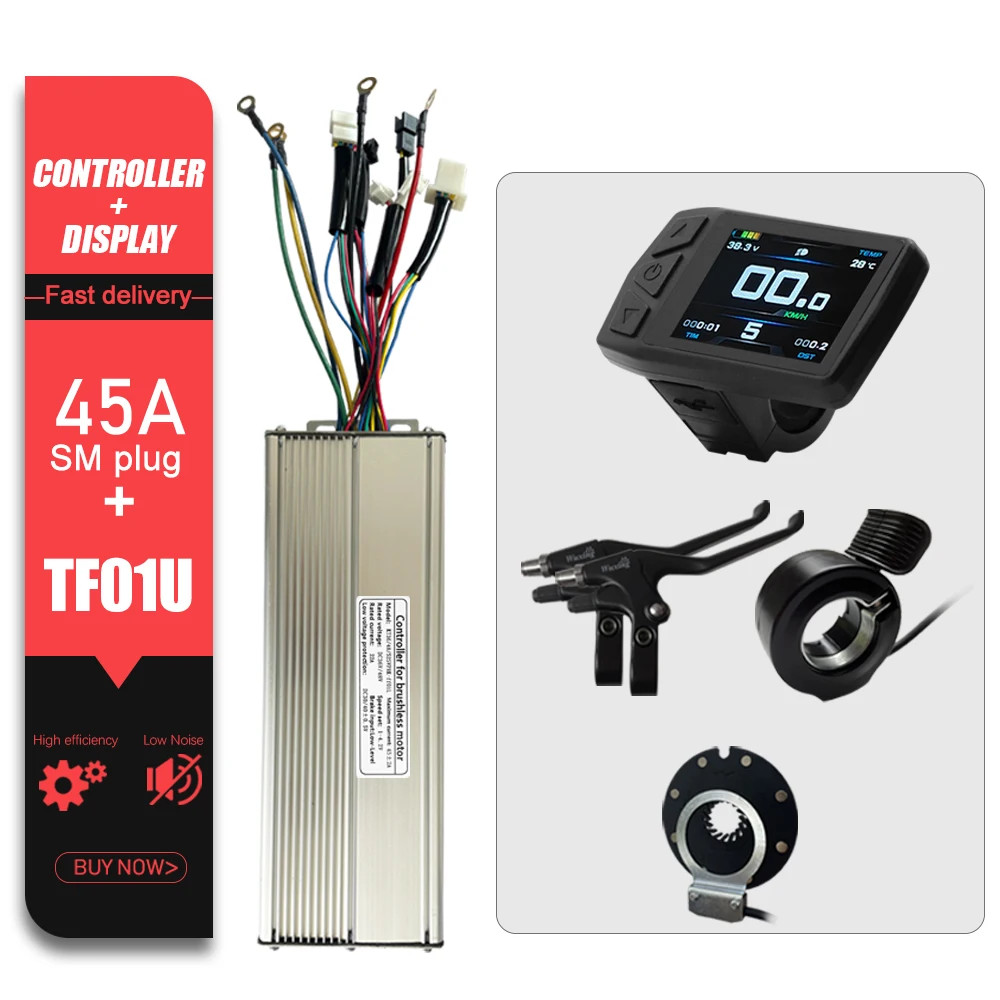 E-bike Sine Wave Controller 36V/48V/52V 45A for Electric Bike Conversion Kit