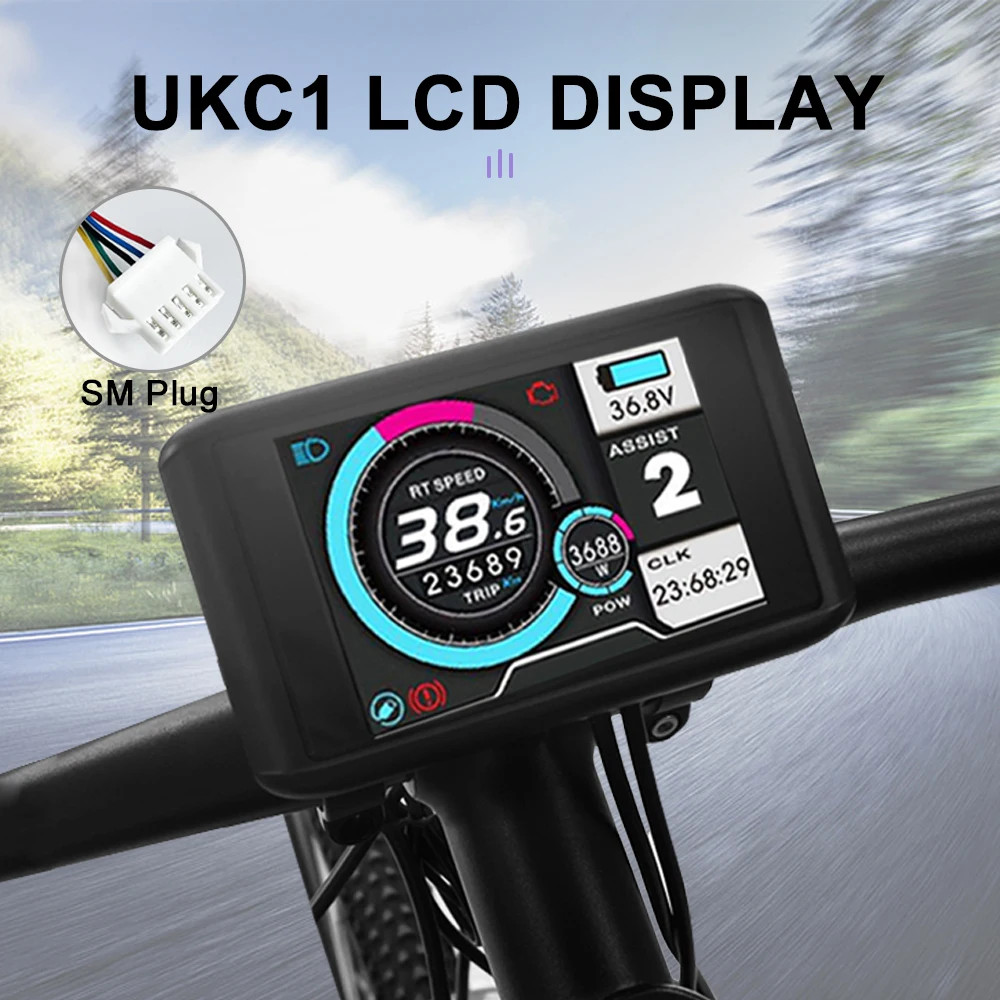 E-bike Display S866 S900 UKC1 LCD Display 24V-48V SM/Waterproof Connection Plug